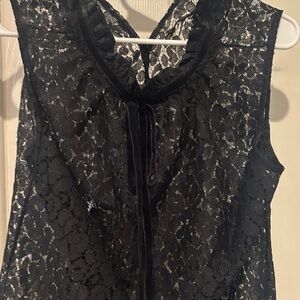 Worthington Black Lace Sleeveless Blouse